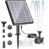 Biling Solar Springbrunnen für außen, 2.5W Solar Teichpumpe mit Filter Solar Brunnenpumpen, Solar Wasserpumpe Außen Solar Brunnen mit Wasserleitung für Miniteich, Solar Wasserspiel Draussen