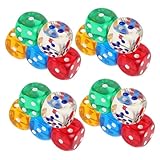 FRCOLOR 20 Stück Würfel Mathematik Lehrwürfel Durchscheinende Farbwürfel Bunte Würfel Für Brettspiele Spielzubehör Klassenzimmer Mathematik Massenspielwürfel Mehrseitige