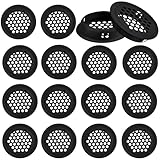 DIKEBAO 20PCS Schwarze Lüftungsgitter Rund 35mm Belüftungsgitter Edelstahl Entlüftungsloch Lüftungsabdeckung Rund Türlüftungsgitter Lüftungsloch Lüftungsklappe Rund für Schränke Küche Büros