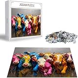 Puzzle 4000 Teile Farbe Puzzle Erwachsene, Holzpuzzle Erwachsene Puzzelmatten, Mehrfarbig Holzpuzzle, Klassische Puzzles Ochse Wooden Jigsaw, Geschicklichkeitsspiel für die Ganze Familie, Dekor S-27