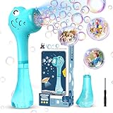 Panacare Elektrische Seifenblasenmaschine, Dinosaurier Bubble Stick Seifenblasenspielzeug 4000+ Seifenblasen/Min mit 360ML Super Seifenblasenlösung für Outdoor/Party/Hochzeit, Kinder Bubble Machine