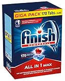 Finish All in 1 Max Regular Geschirrspüler Tabletten - 170 Stück - Für Wunderschön Sauberes und Glänzendes Fass