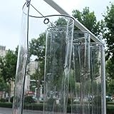 Gewächshaus Gartenmöbel Plane Transparent mit Ösen - PVC Balkon Pavillon wasserdicht Abdeckplane Faltbar 2 m x 3 m Pergola Transparente Vorhang Windschutz Tarp für Outdoor Carport Zelt Camping Vordach