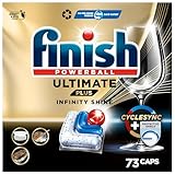 Finish Ultimate Plus Infinity Shine Spülmaschinentabs – Geschirrspültabs für intensive Reinigung, Fettlösekraft und Glanz mit Schutzschild – 73 Caps