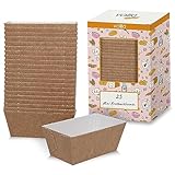 volila Mini Kastenform Kuchen – 8cm x 4cm x 4cm (25er-Pack) Einweg Kastenform Brot – Papier Brotbackform Kasten für Kuchen, Brot und Muffins – Backform Rechteckig zum Backen zu Hause