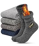 CAOZITOU 5 Paar Thermosocken Herren Damen 39-46, Warme Wollesocekn Atmungsaktiv Winter, Bequeme Stricksocken Weich für Wandern, Zuhause, Freizeit (Multicolor01)