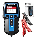TOPDON Autobatterie Tester BT200, 12V 24V batterietester kfz 100-2000 CCA, batterie tester auto Lade-Anlasser-System Autoatterie analysator für LKW Schiff SUV Boot