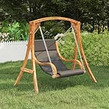 Rantry Teak-Finish Bugholz-Schaukel-Liege mit anthrazit Kissen, 115x100x67 cm, Montage erforderlich Model313942