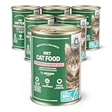by Amazon Katzensfutter, nass, getreidefrei, Dose, Lachsstück in Gelee (ASC-zertifiziert), 6 x 405 g