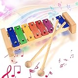 Xylophon Glockenspiel Holz, Rhythm Musikinstrumente, Holz Bunt Xylophon mit 2 Schlägel für Erwachsene Kinder Glockenspiel Spielzeug Geschenk