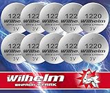 10 x CR1220 CR 1220 WILHELM Lithium Knopfzelle 3V 40mAh ø12x2,0mm Batterie DL1220