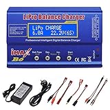 Lipo Ladegerät, 80W Lipo Ladegerät Balancer, 6A Balance High Power Ladegeräts, Lipo Charger, für LiPo/Li-Ion/Life (1-6S), NiMH/NiCd (1-15S), RC-Hobby-Ladegeräts LED mit Netzteil