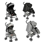 Kidmeister Leichter Liegebuggy S9A Buggy Jogger Kinderwagen Sportwagen Kindersportwagen verstellbarer Rückenlehne Grau