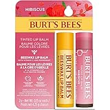 Burt's Bees Lippenpflege im Multipack, Bienenwachs Lippenbalsam und Getönter Hibiskus Lippenbalsam, Günstiges 2er-Pack, 2 x 4,25 g