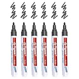 6 Stück Fugenstift Fugenmörtel Restaurierung Stift mit Ersatzspitze, Wasserfest Fugenstift Fliesen Stift Fugen, Reparatur Marker für Reparatur Fliesen Mörtel in Badezimmer, Küche, Veranda-Dunkelgrau