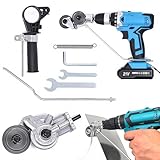 Blechschere Elektrisch, Blech Metal Nibbler, Blechknabber Aufsatz von Handbohrmaschine, Blechschere für Akkuschrauber, Tragbares Blechschneider zum Schneiden von Eisen, Aluminium, Stahl, Kupfer