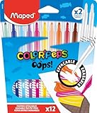 Maped - radierbare Filzstifte COLOUR'PEPS OOPS - x10 radierabre Fasermaler + x2 Radier-Filzstifte