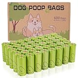 AiTodos® 600 Artikel Hundekotbeutel, Mais-Dip-Mix PET, Polyethylen + Biologisch Abbaubares Material, Halb Biologisch Abbaubarer Hundekotbeutel, Unterwegs – 31 x 23 cm – Grün (40 Rollen à 15 Stück)