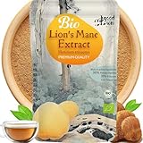 Bio Lions Mane Extrakt (Hericium Erinaceus) 100g Pulver - Vitalpilz-Extrakt Igelstachelbart, Löwenmähne aus ökologischem Anbau