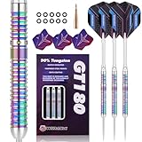 WIN.MAX Dartpfeile mit Metallspitze 90% Tungsten 3 Stück 90% Wolfram Stahl Darts 22 Gramm Dart professionelle Stahlpfeile mit Metallspitzen