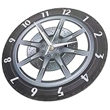 ZUNOXAZ Wanduhr im Kreativen Autoreifen Design Leise Bewegung für Ungestörten Schlaf Umweltfreundlicher Acrylrahmen Stilvolle Raumdekoration für Wohnzimmer und Büro für Auto
