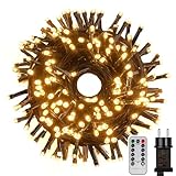 Tacobey LED Lichterkette Weihnachtsbaum Außen Innen mit Fernbedienung, 20M 200 LED Weihnachtsbeleuchtung Außen Strombetrieben, Timer, 8 Modi, Wasserdicht Weihnachten Deko Lichterkette Warmweiß