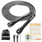 Springseil Verstellbares für Speed Skipping, PVC Springseil Erwachsene Fitness für Damen, Herren und Kinder, 3M Leichtes Mit Trainingsposter und ABS Rutschfester Griff