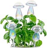 Hapihom 2pcs Pflanzen-Bewässerungskugeln, Selbstbewässernder Pflanzeinsatz, Pilz-Bewässerungskugeln, Reflektierende Design-Glasbewässerungsbirnen, Glas Automatische Bewässerung