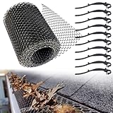 Dachrinnen Laubschutz Dachrinnenschutz 6 m x 15 cm Regenrinnen Laubschutz Kunststoff Laubschutzgitter Regenrinne 2stk(2)