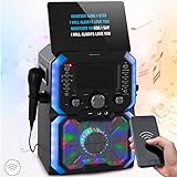 Auna KTV Karaoke Musikbox mit Mikrofon, Bluetooth Karaoke-Maschine mit Fernbedienung, CD Player & Lautsprecher, Partybox für Kinder & Erwachsene, Karaoke Anlage mit 5'-Bildschirm, RCA-Videoausgang