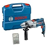 Bosch Professional Schlagbohrmaschine GSB 20-2 (Leistung 850 Watt, Leerlaufdrehzahl 3.000 min-1, mit Zubehörset, inkl. Tiefenanschlag, Schnellspannbohrfutter, Zusatzhandgriff, L-Case, Zubehör-Set)