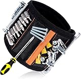 Rovtop Extra Starken Magnetisches Armband mit 15 Kraftvollen Magneten Verstellbares Klettband Magnetarmband zum Halten von Werkzeug/Schrauben/Bohrer/Nägel Männertag Geschenke