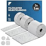 shinfly Filzgleiter Selbstklebend 4mm Dicker, Filz Selbstklebend Möbelgleiter, Filzgleiter für Stühle Möbel, Schneiden Sie Jede Form, 100cm*10cm+100cm*5cm+100cm*2cm, Stark Klebendes Anti-Rutsch, Grau