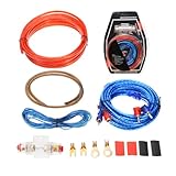 KYKEZ Endstufe Kabel Set, Subwoofer Kabel Set, Auto Verstärker Kabel, 10GA KFZ Verstärker Kabelsatz, Car HIFI Kabel Set mit Sicherung, für Subwoofer Kabel Auto, Verstärker Auto