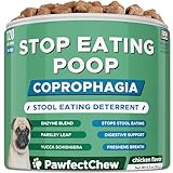 PAWFECTCHEW No Poo Chews für Hunde - Koprophagie & Stuhlfressschreck mit Probiotika, Verdauungsenzymen & Atemhilfe - Stoppen Sie Hundekot Fressen - Made in USA - 120 Soft Chews