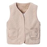 Baby Weste Mäntel Winter Fleece Jacken Jungen Mädchen Kind er Gilet Outfits Schneeanzug Armellos Waistc Oat Kleinkind Ärmellose Warmen Weste Vest Jacke Jungen Fleece-Weste (White, 18-24 Months)