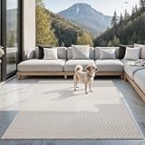 the carpet Santo Plus moderner Teppich - hochwertiger Wohnzimmer Schlafzimmer Teppich Creme - Boho Teppich in 80 x 150 cm aus Polypropylen