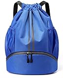 BROTOU Turnbeutel Fußballtasche Rucksack mit Kordelzug Verstellbar Tunnelzug Gymsack Wasserfest Sporttasche für Herren Damen Kinder Jugend