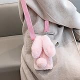 HFICY Schutzhülle für Oukitel C37, Kunstfell, flauschig, mit 2 Displayschutzfolien, glitzerndes Kunstfell, weich, für Damen, Rosa Kaninchen