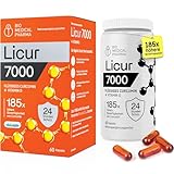 Kurkuma Kapseln mit Vitamin D3 – 185x Höhere Bioverfügbarkeit – Hochdosiertes Mizellen Curcumin – 1 Kapsel Täglich – Entspricht 6.600 mg Kurkuma Pulver – Licur 7000 mit Vitamin D (2 Monatspackung)
