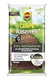 COMPO Rasen Fit+, 5 in 1 Keimsubstrat, Für die Bodenverbesserung oder nach dem Vertikutieren, 20 Liter, 10 m² Grün