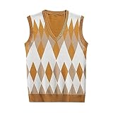 Cexiakong Herren West Pullunder V-Ausschnitt Regular Fit Strickweste Ärmellose Winter Pulloverweste für Männer Business Lässige