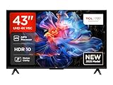 TCL 43V6C 43 Zoll 4K UHD Smart Fernseher – HDR10+, HVA-Panel, Dolby Vision, Google TV, HDMI 2.1, DVB-T2/C/S2, Bluetooth 5.2, Sprachsteuerung mit Alexa & Google Assistant