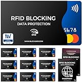 TÜV geprüfte RFID Blocker NFC Schutzhüllen (12 Stück) für Kreditkarte, EC Karte, Bank Karte, Personalausweis & Reisepass - Kreditkarten Hülle mit Schutz gegen Funk Datenklau - Kartenhülle Schutzhülle