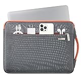 Voova Laptop Hülle 14 Zoll Laptoptasche MacBook Air Hülle 360°Schutz Laptophülle Case Laptop Sleeve Tasche für MacBook Pro 14,Chromebook 14,HP 14,Inspiron 14,Zenbook 14, Dunkelgrau