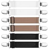 Aeaocvo 6 Stück Cardigan Clip Elastisch Kleid Cinch Clip Damen Hosenträger Clips für Pullover Kleider Hemden Jacken (Schwarz+Weiß+Braun)