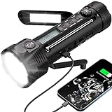 Taschenlampe Kurbel Campinglampe, DAB/DAB+/UKW Kurbelradio, Notfallradio mit 3000mAh Wiederaufladbare Powerbank,USB-Handy-Lader,SOS Alarm,Solar Radio für Camping Ourdoor