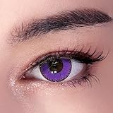 Kleiner Dämon Lila Cosplay Kontaktlinsen – 14,0 mm Durchmesser, Lila Farbe, 40% Wassergehalt, Monatlicher Austausch – Inkl. Aufbewahrungsdose & Anwendungszubehör(-1.25 Dioptrien)