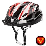 Shinmax Fahrradhelm Herren Damen Fahrradhelm Mit Licht, Fahrradhelm mit Visier Leicht Einstellbar Fahrradhelm für Erwachsene, Fahrradhelm MTB für Straße Stadt Radfahren 56-62CM