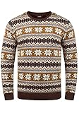Solid Winno Herren Weihnachtspullover Norweger-Pullover Winter Strickpullover Grobstrick Pullover mit Rundhalsausschnitt, Größe:XXL, Farbe:Coffee Bean (5973)